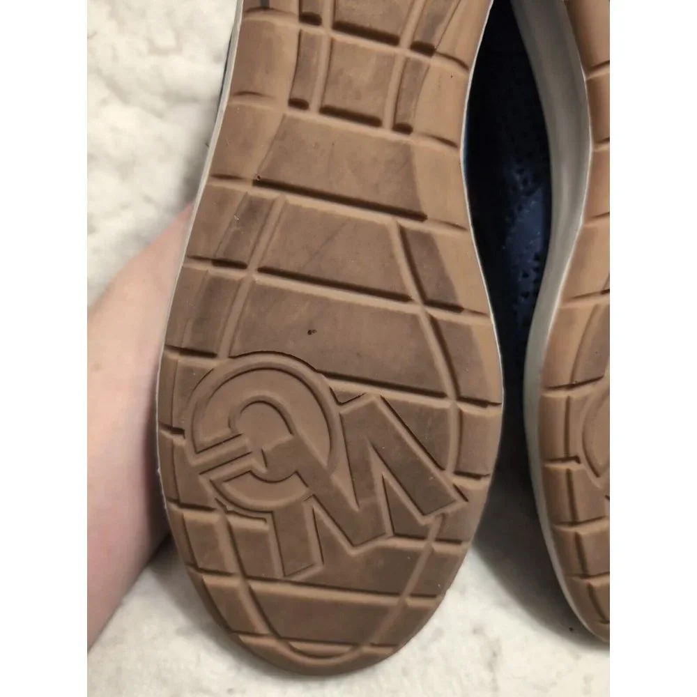 WALKING CRADLES Womens Blue Orleans Wedge Slip On Leather Sneakers Size 8N - Picture 9 of 10